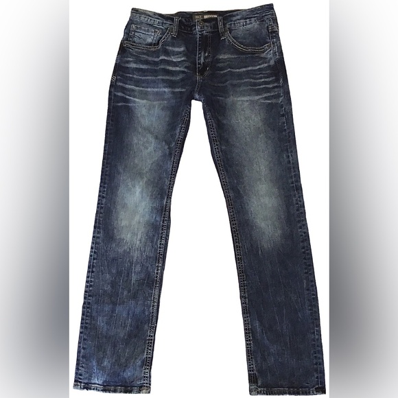 BKE Jeans 34L triple stitch factory fade/distressed jeans - Picture 3 of 8